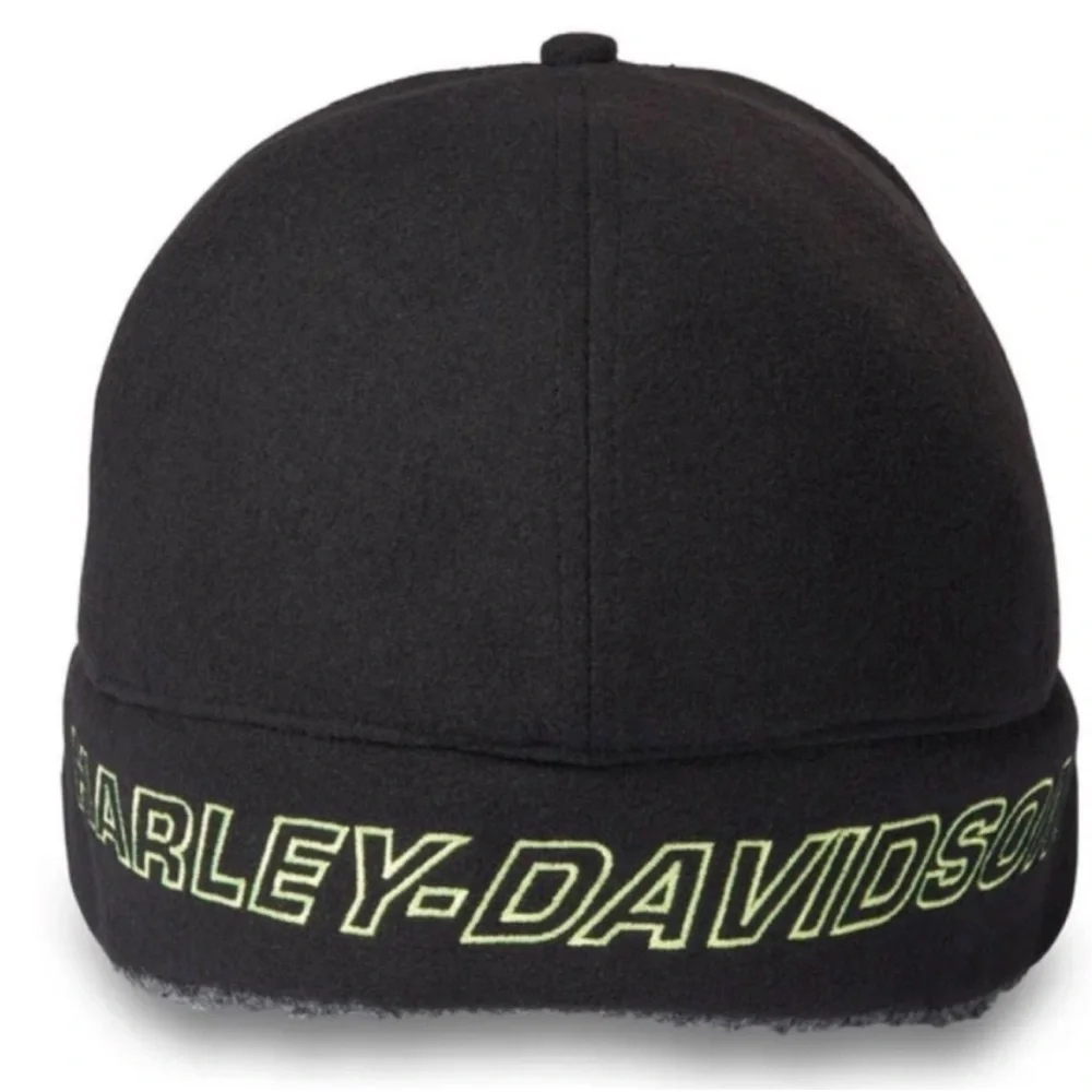 Harley-Davidson Large Hat Willie G Skull Fitted Flap Hat Black Beauty 7 3/8 NWT - Picture 6 of 11